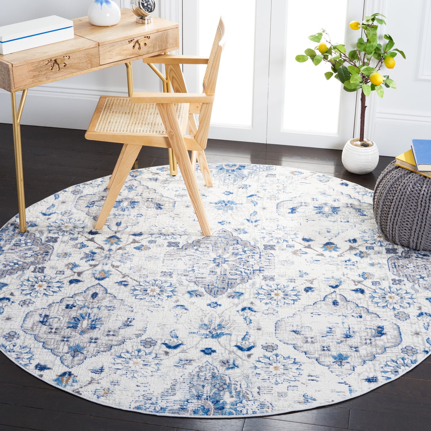 Safavieh Shivan Shv148M Ivory/Blue Rugs.