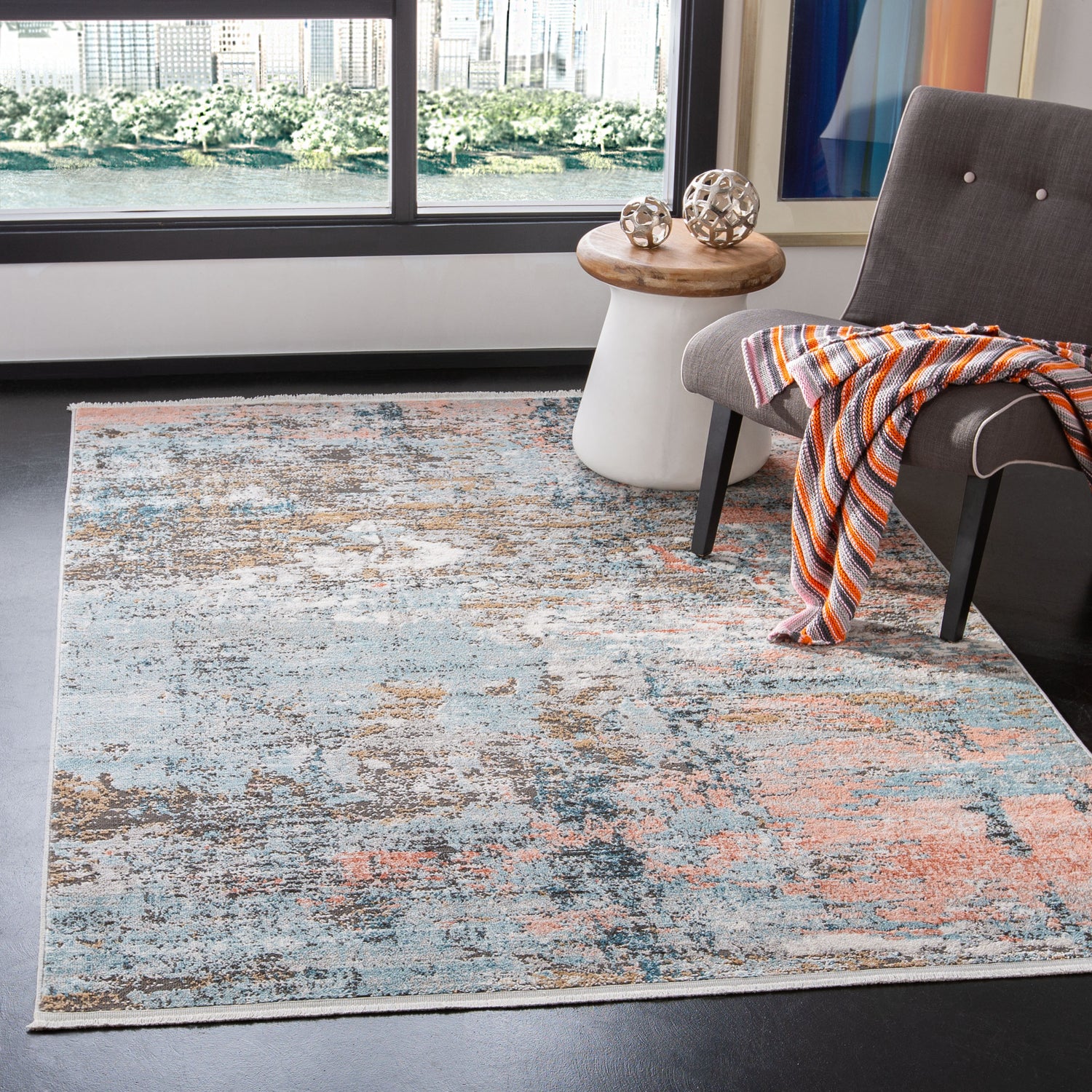 Safavieh Shivan Shv788B Grey/Pink Rugs.