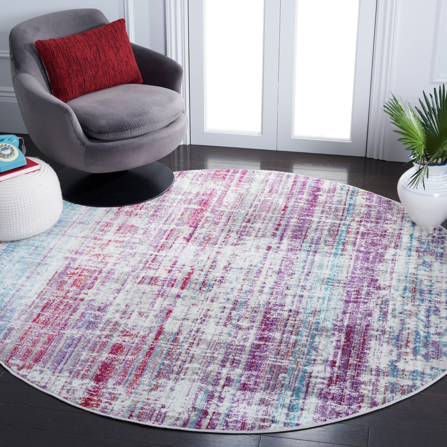 Safavieh Skyler Sky183V Silver/Purple Rugs.