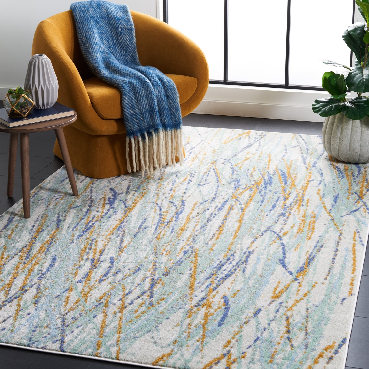 Safavieh Skyler Sky508D Gold/Blue Green Rug.