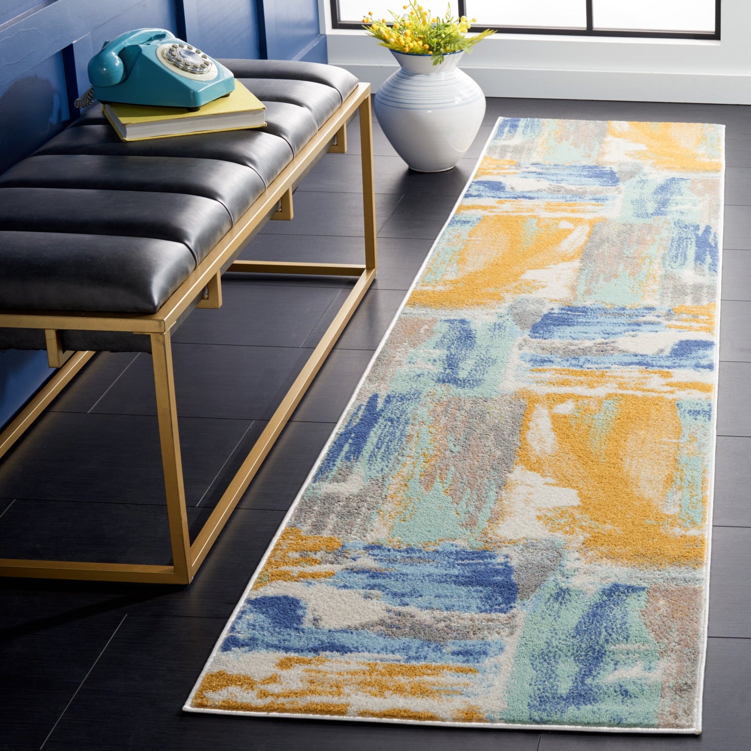 Safavieh Skyler Sky510D Gold/Blue Green Rug.