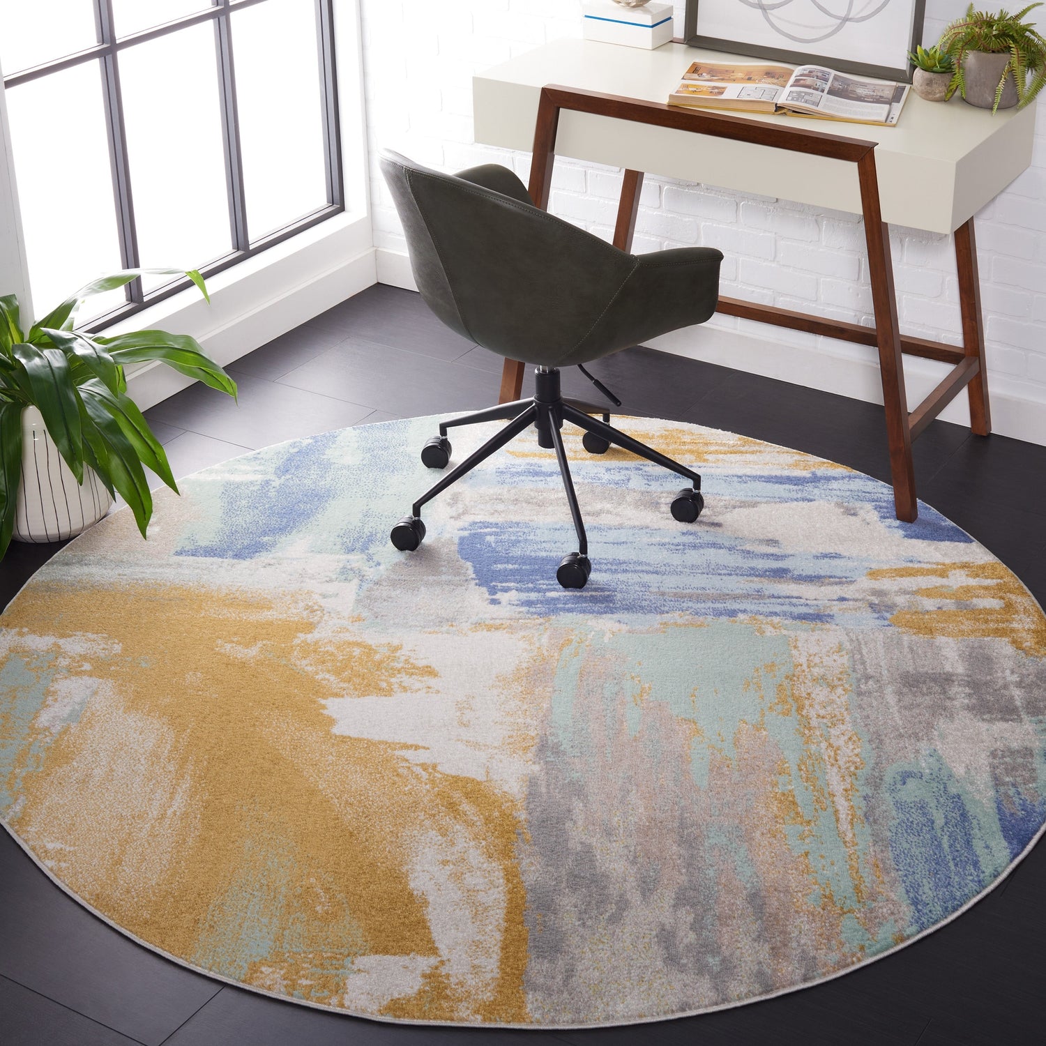 Safavieh Skyler Sky510D Gold/Blue Green Rug.