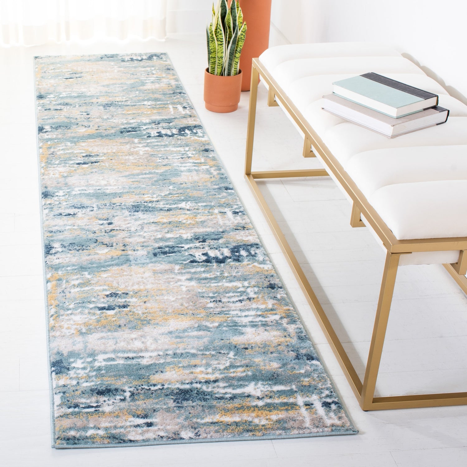 Safavieh Skyler Sky548J Teal/Gold Rugs.