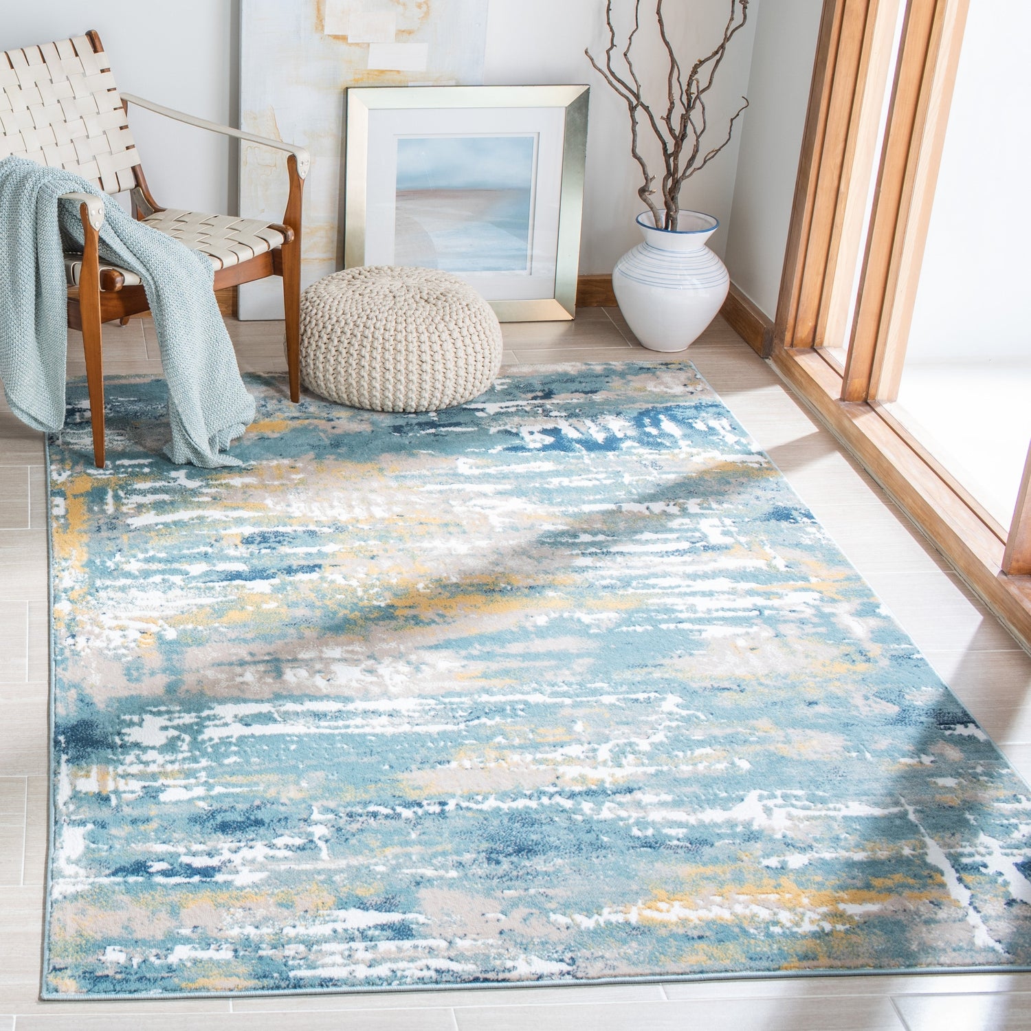 Safavieh Skyler Sky548J Teal/Gold Rugs.