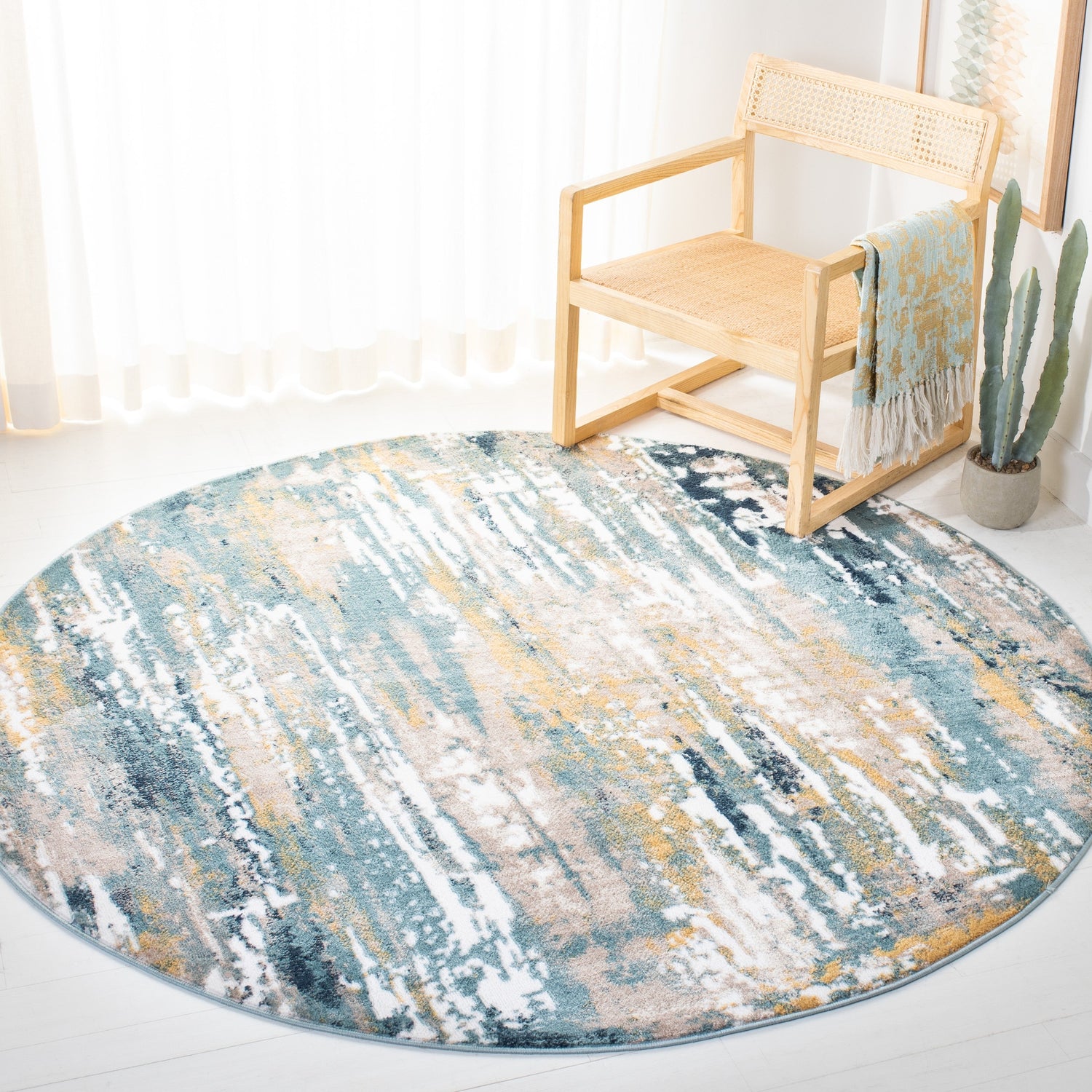 Safavieh Skyler Sky548J Teal/Gold Rugs.