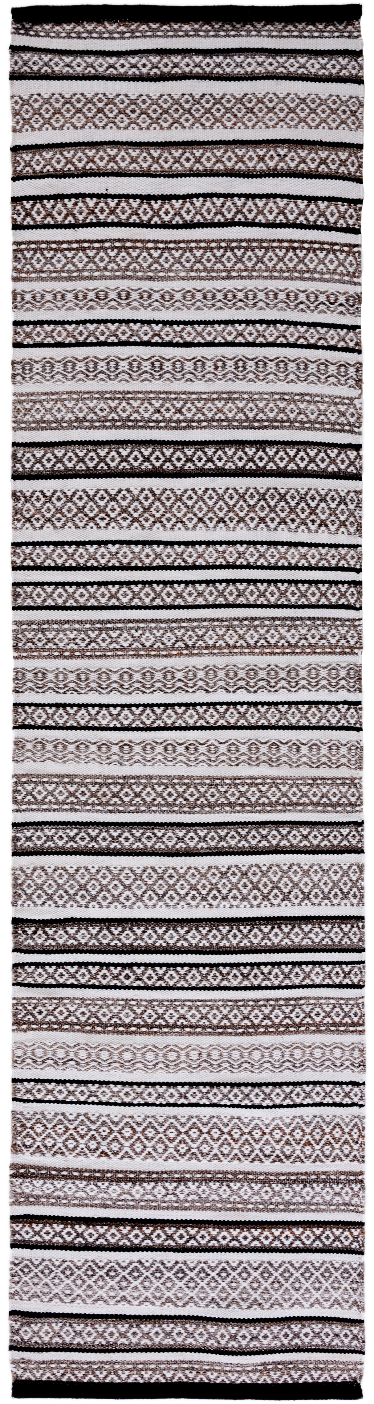 Safavieh Striped Kilim Stk101Z Black/Ivory Rug.