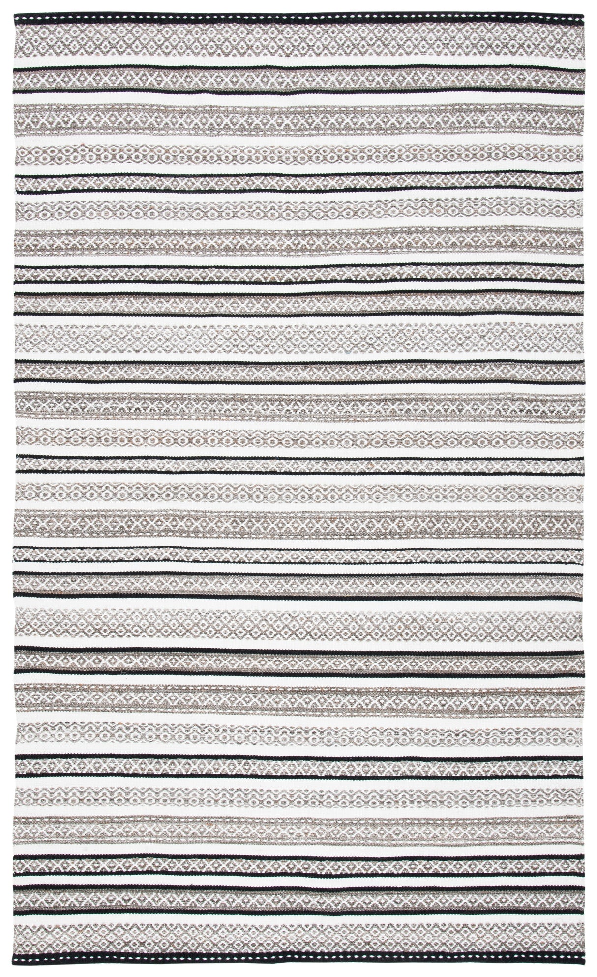 Safavieh Striped Kilim Stk102Z Black/Ivory Rug.