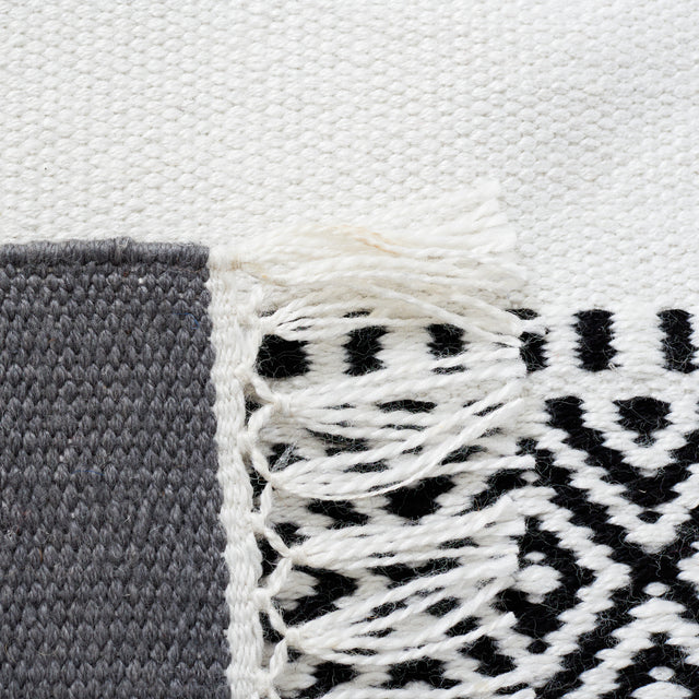 Safavieh Striped Kilim Stk103Z Black/Ivory Rug.