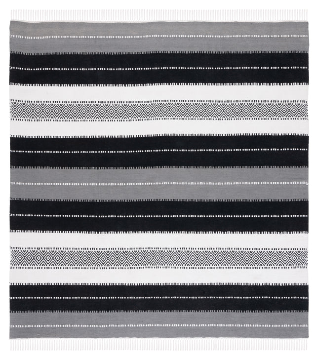 Safavieh Striped Kilim Stk103Z Black/Ivory Rug.