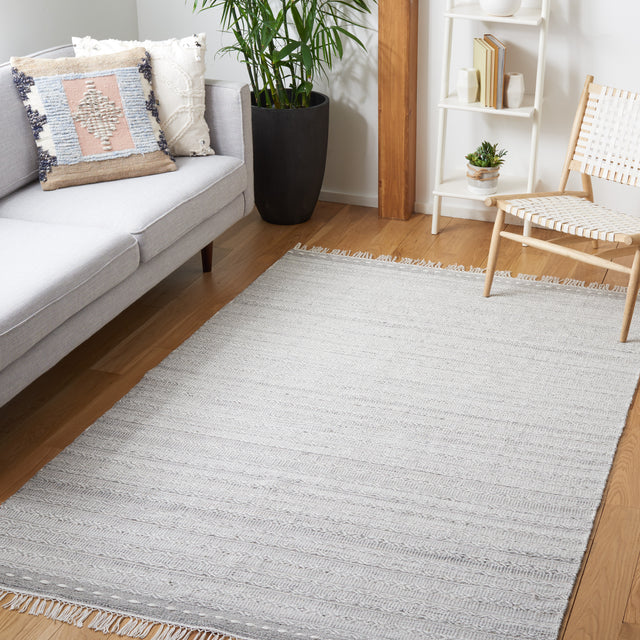 Safavieh Striped Kilim Stk104F Grey/Ivory Rug.
