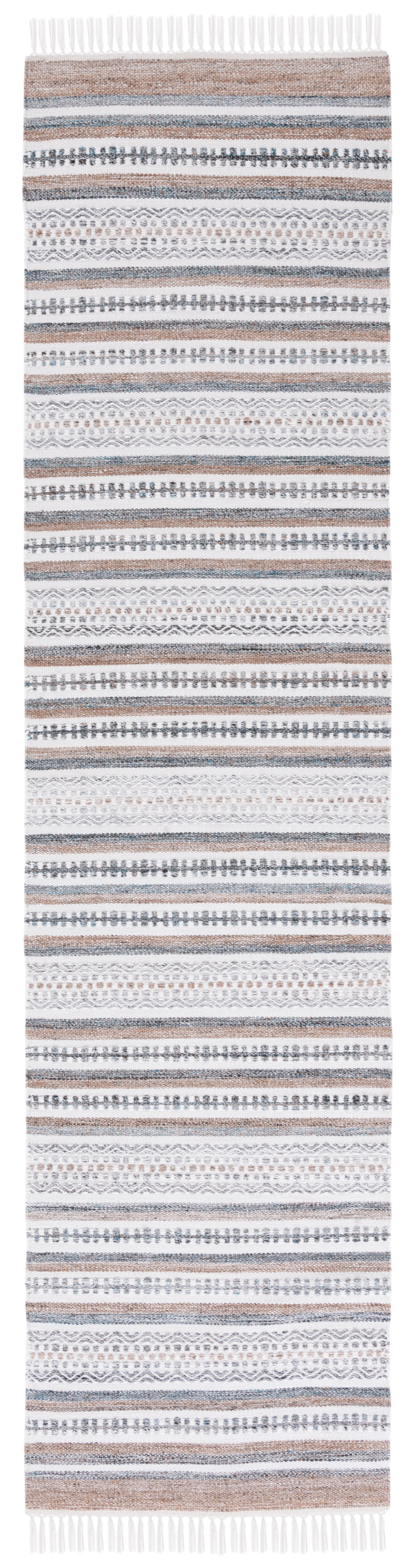 Safavieh Striped Kilim Stk106F Grey/Ivory Rug.