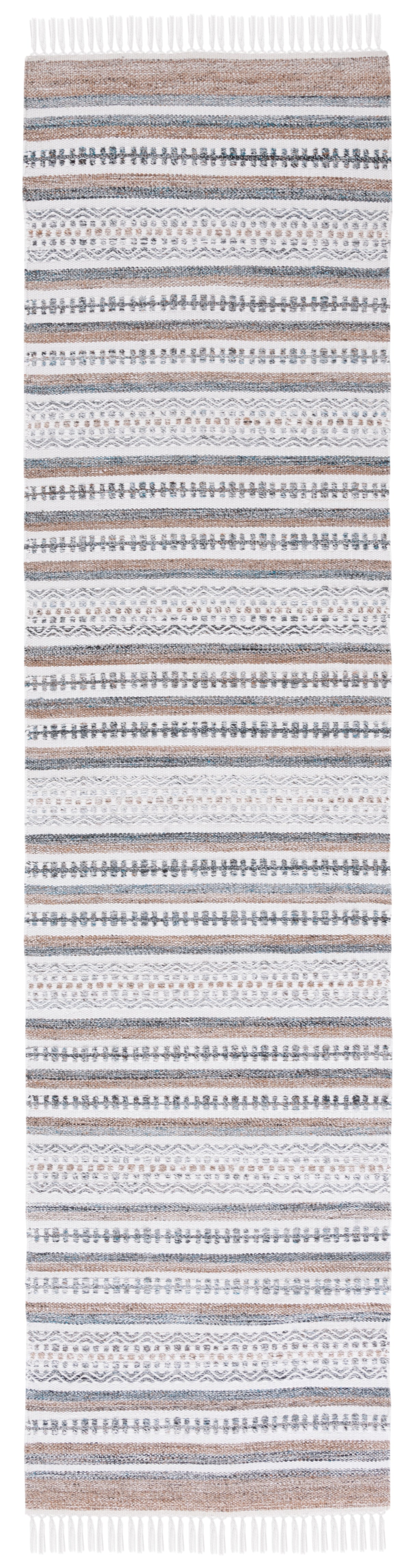 Safavieh Striped Kilim Stk106F Grey/Ivory Rug.