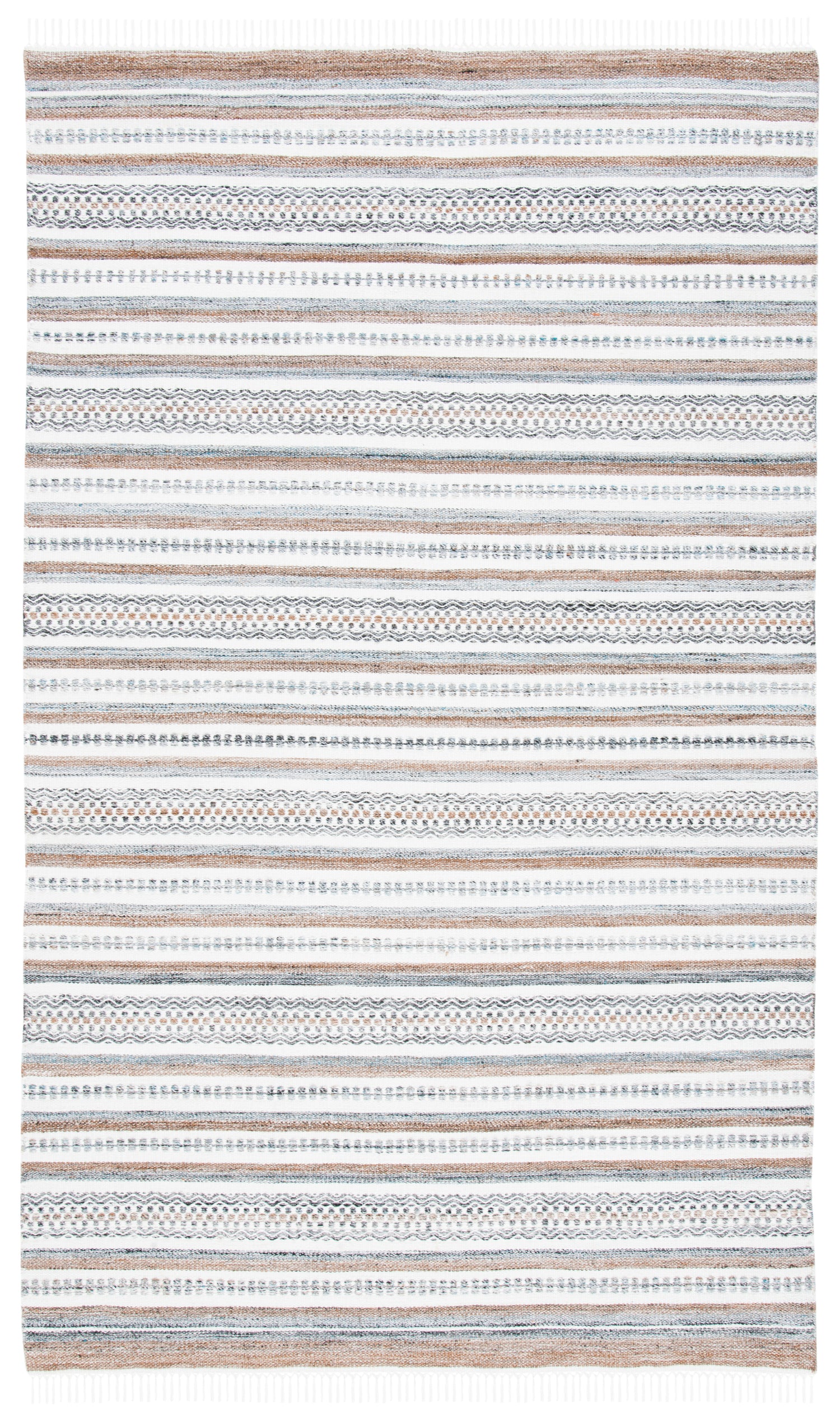 Safavieh Striped Kilim Stk106F Grey/Ivory Rug.