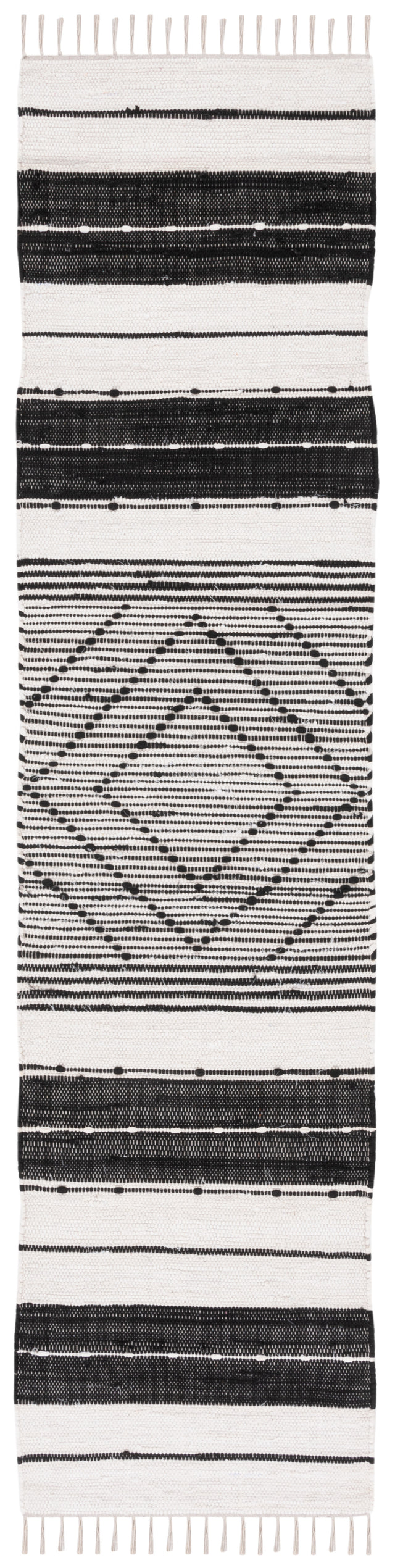 Safavieh Striped Kilim Stk200Z Black/Ivory Rug.