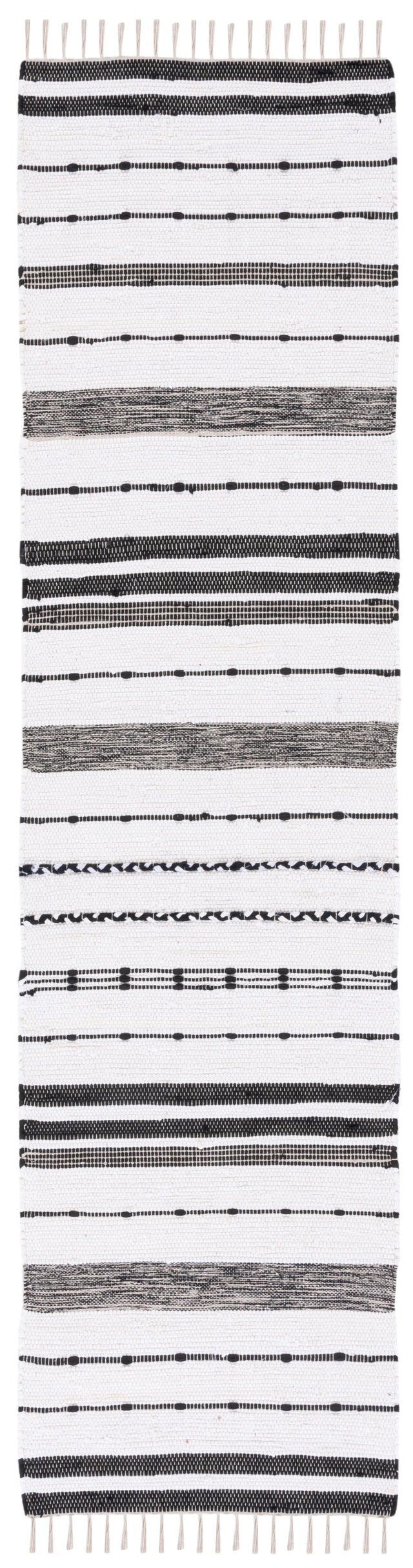 Safavieh Striped Kilim Stk201A Ivory/Black Rug.