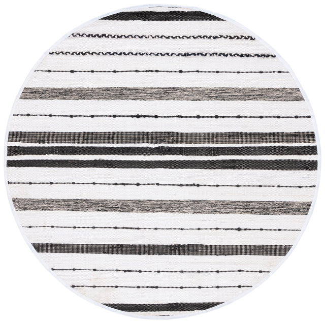 Safavieh Striped Kilim Stk201A Ivory/Black Rug.