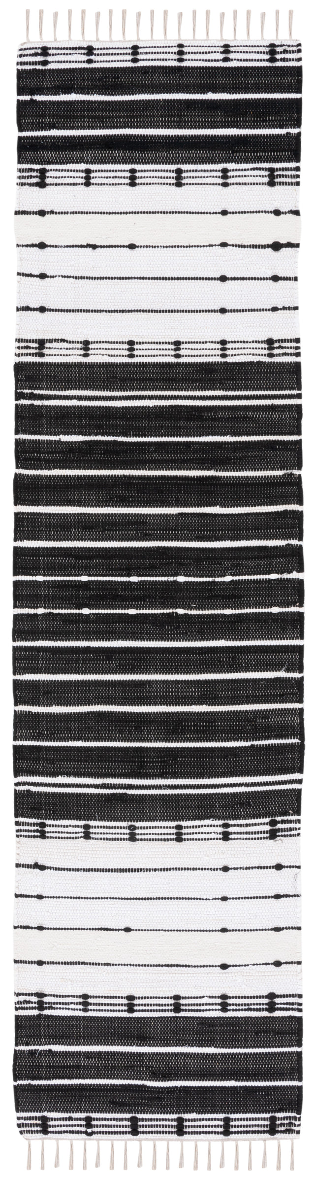Safavieh Striped Kilim Stk202Z Black/Ivory Rug.