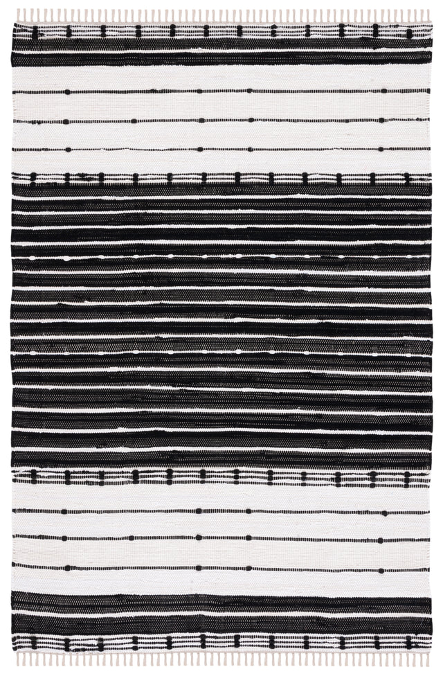 Safavieh Striped Kilim Stk202Z Black/Ivory Rug.