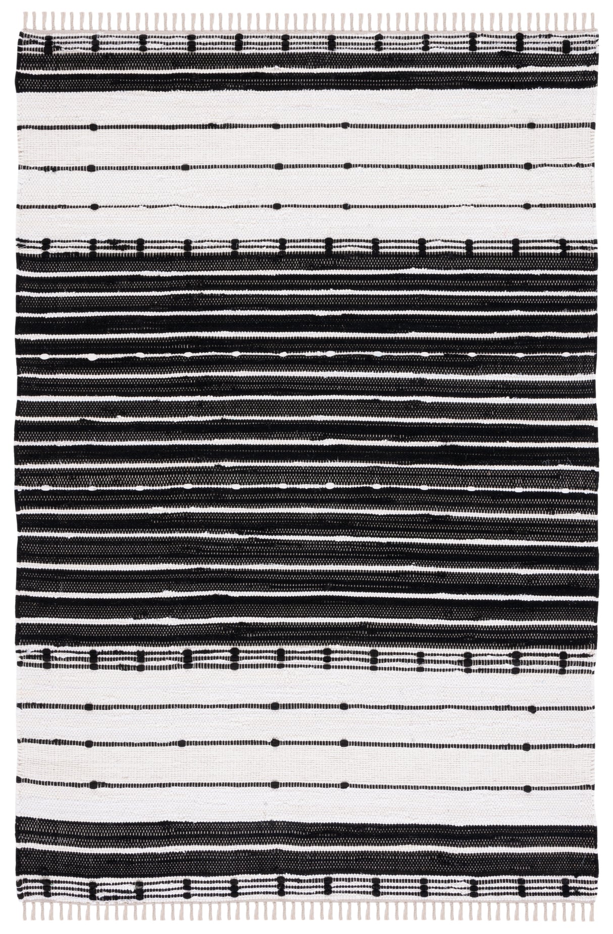 Safavieh Striped Kilim Stk202Z Black/Ivory Rug.