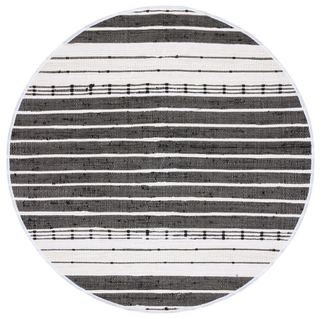 Safavieh Striped Kilim Stk202Z Black/Ivory Rug.