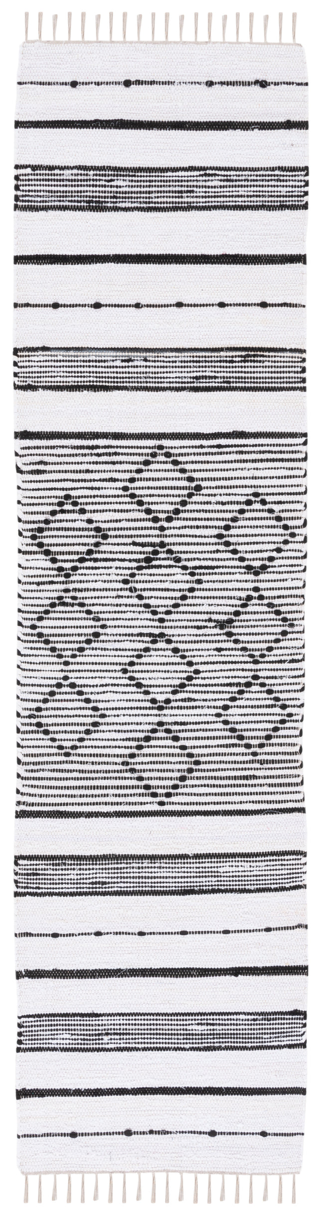 Safavieh Striped Kilim Stk203A Ivory/Black Rug.