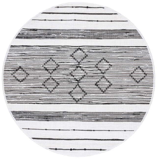 Safavieh Striped Kilim Stk203A Ivory/Black Rug.