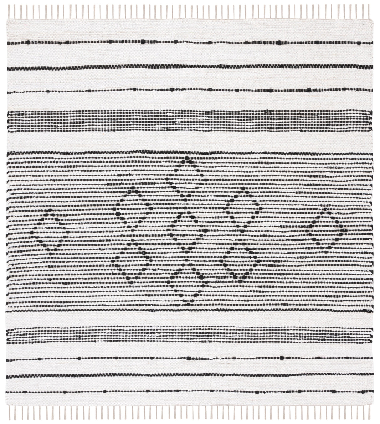 Safavieh Striped Kilim Stk203A Ivory/Black Rug.