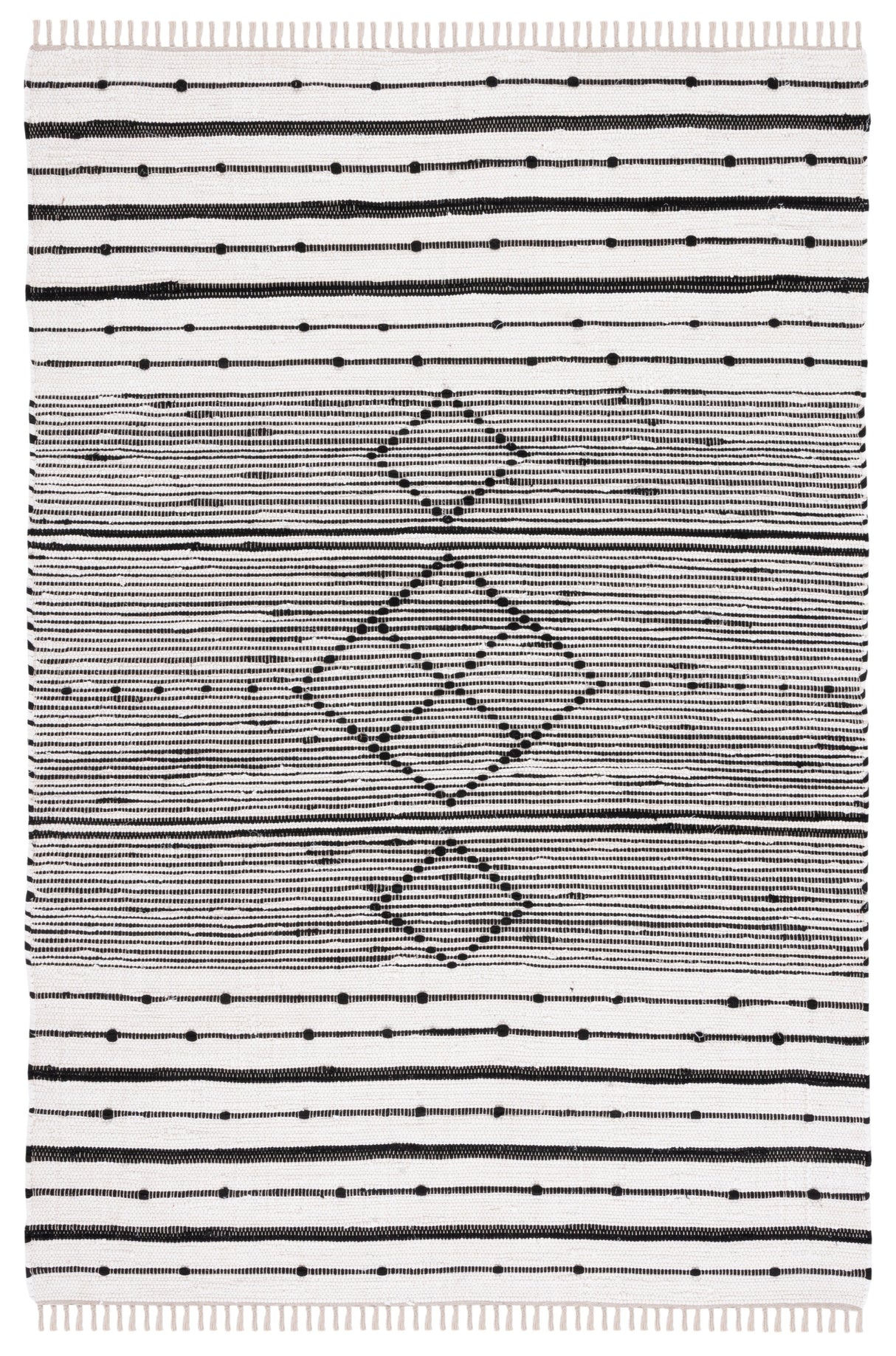 Safavieh Striped Kilim Stk204A Ivory/Black Rug.
