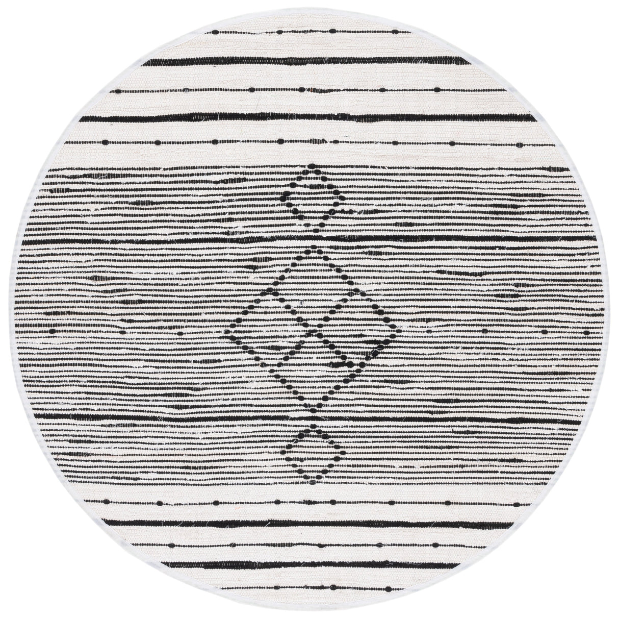 Safavieh Striped Kilim Stk204A Ivory/Black Rug.