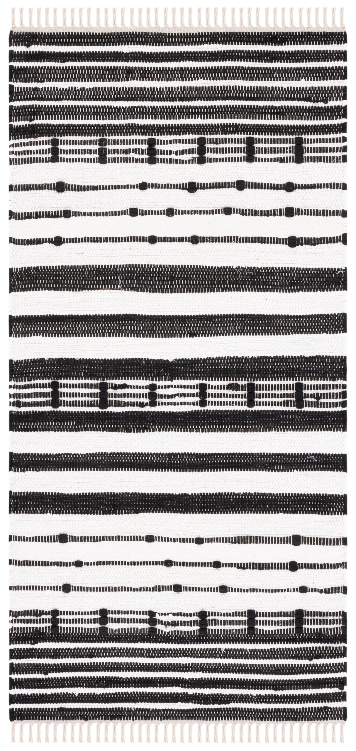 Safavieh Striped Kilim Stk205Z Black/Ivory Rug.