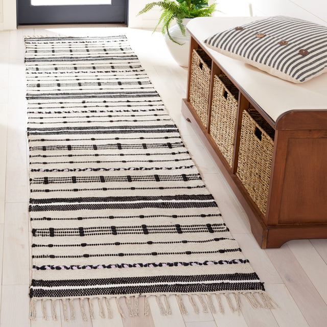 Safavieh Striped Kilim Stk206B Beige/Black Rug.