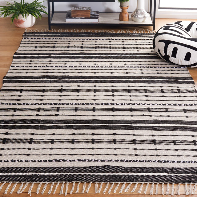 Safavieh Striped Kilim Stk206B Beige/Black Rug.