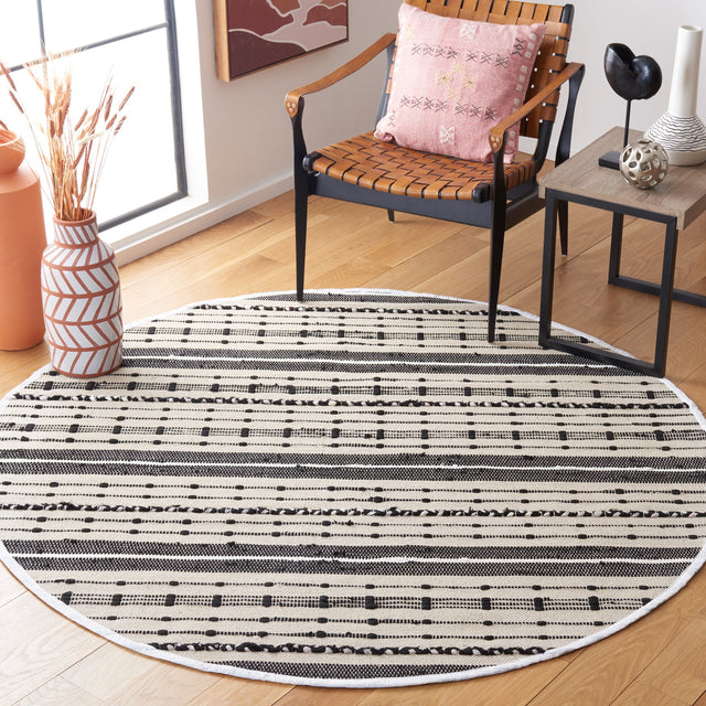 Safavieh Striped Kilim Stk206B Beige/Black Rug.