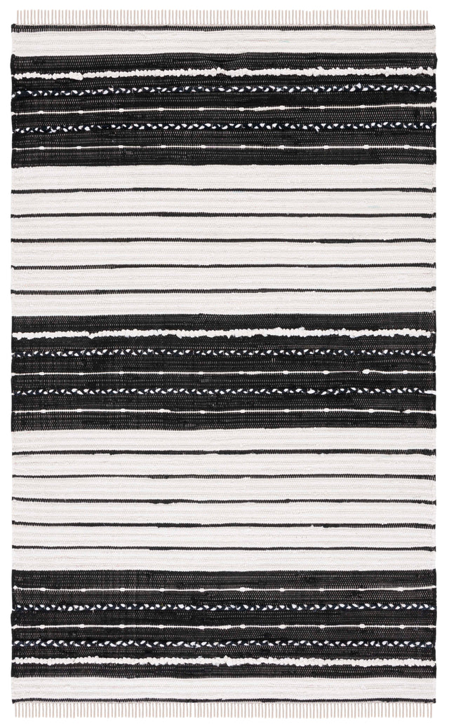 Safavieh Striped Kilim Stk207Z Black/Ivory Rug.