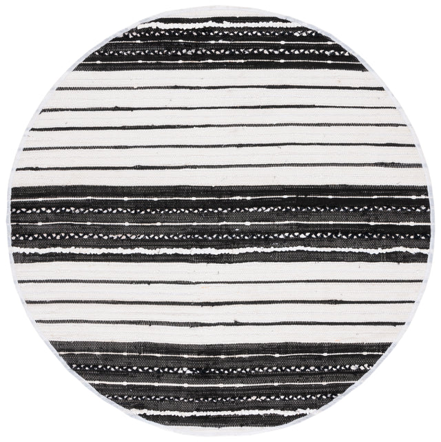 Safavieh Striped Kilim Stk207Z Black/Ivory Rug.