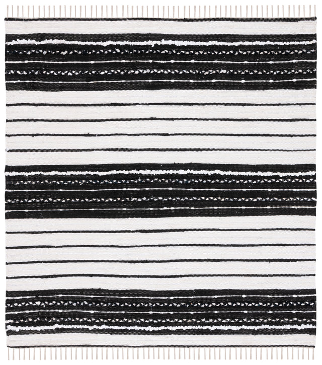 Safavieh Striped Kilim Stk207Z Black/Ivory Rug.