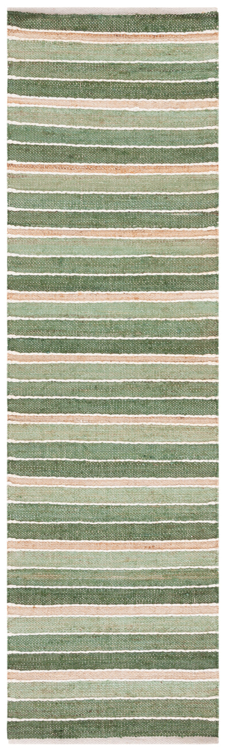 Safavieh Striped Kilim Stk312Y Green/Natural Rug.