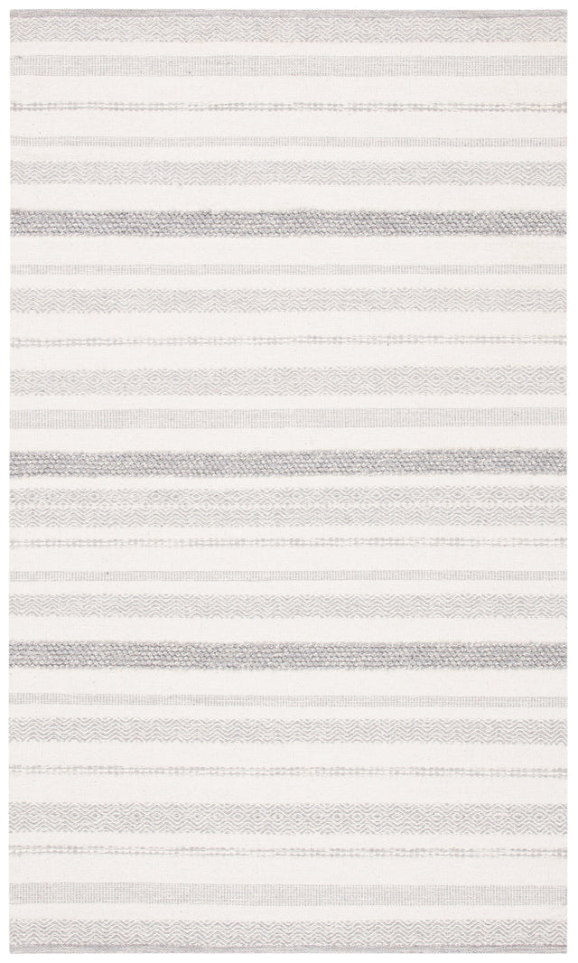 Safavieh Striped Kilim Stk501A Ivory/Grey Rugs.