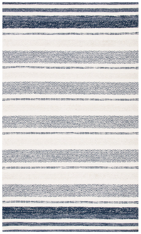 Safavieh Striped Kilim Stk502A Ivory/Navy Rugs.