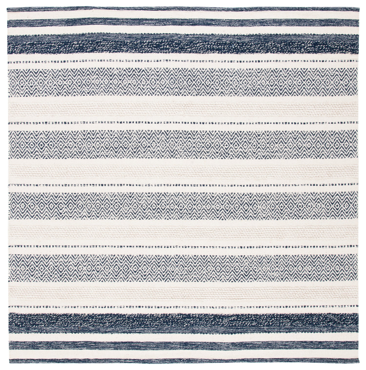Safavieh Striped Kilim Stk502A Ivory/Navy Rugs.
