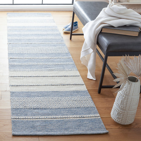 Safavieh Striped Kilim Stk503A Ivory/Blue Rugs.