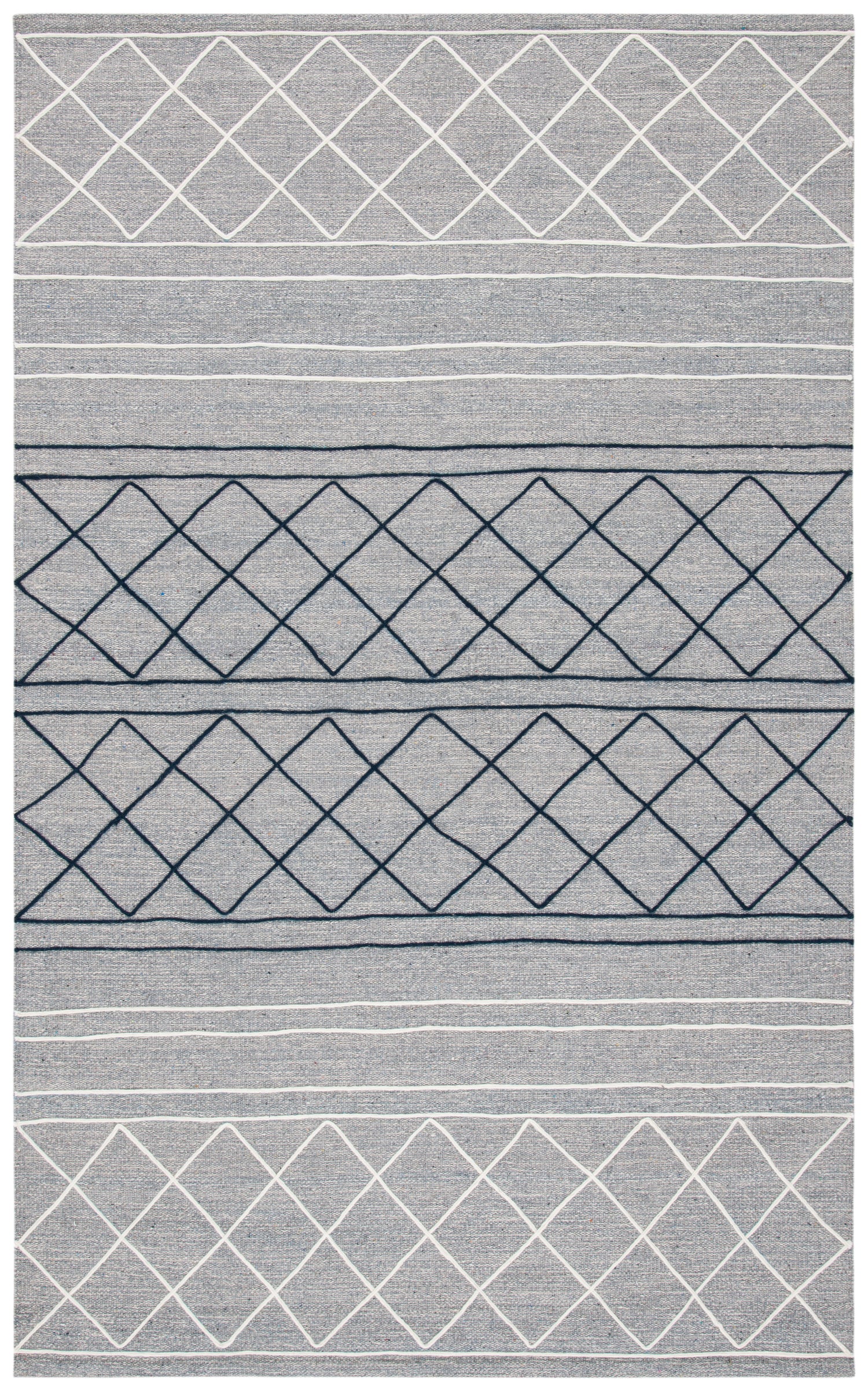 Safavieh Striped Kilim Stk507G Silver/Grey Rugs.