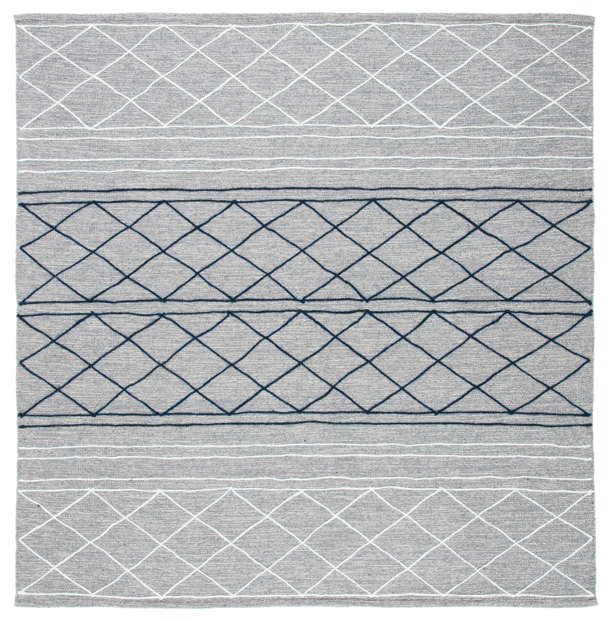 Safavieh Striped Kilim Stk507G Silver/Grey Rugs.