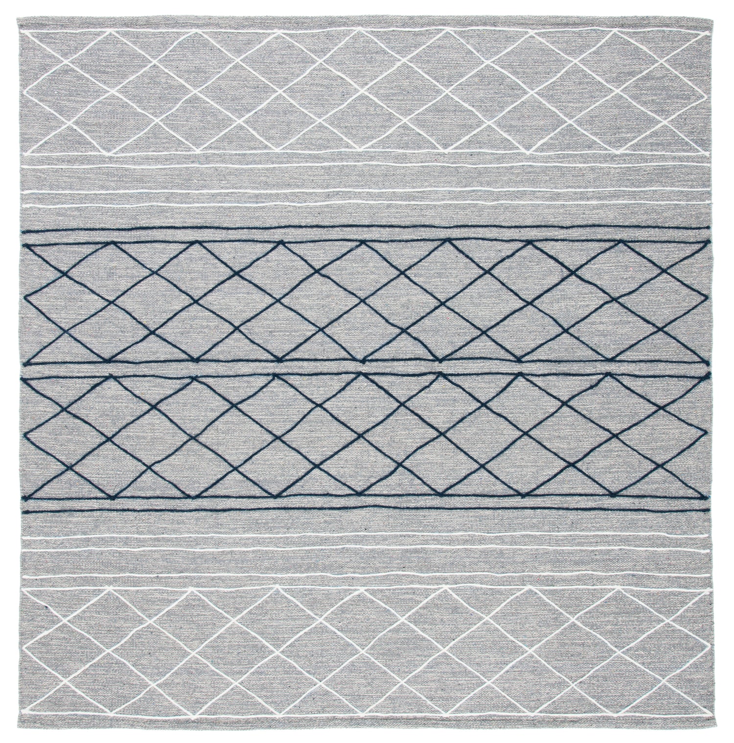 Safavieh Striped Kilim Stk507G Silver/Grey Rugs.