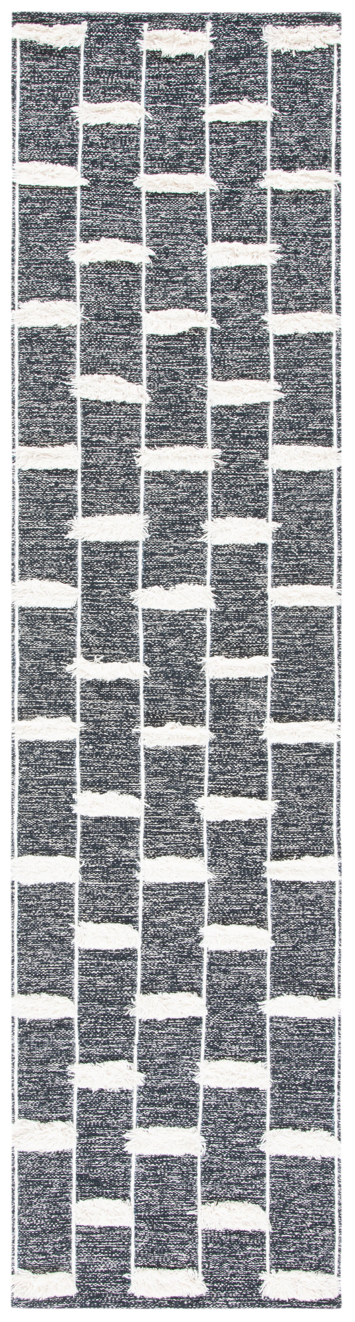 Safavieh Striped Kilim Stk508Z Black/Ivory Rugs.