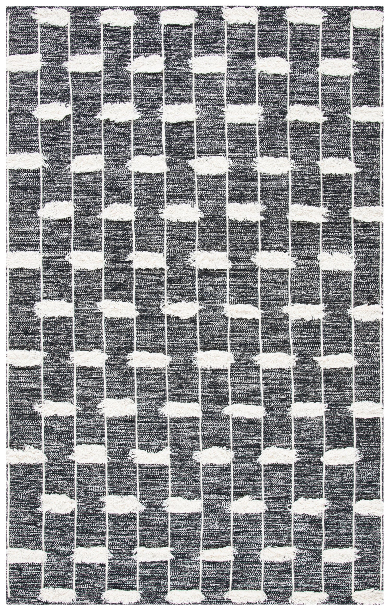 Safavieh Striped Kilim Stk508Z Black/Ivory Rugs.
