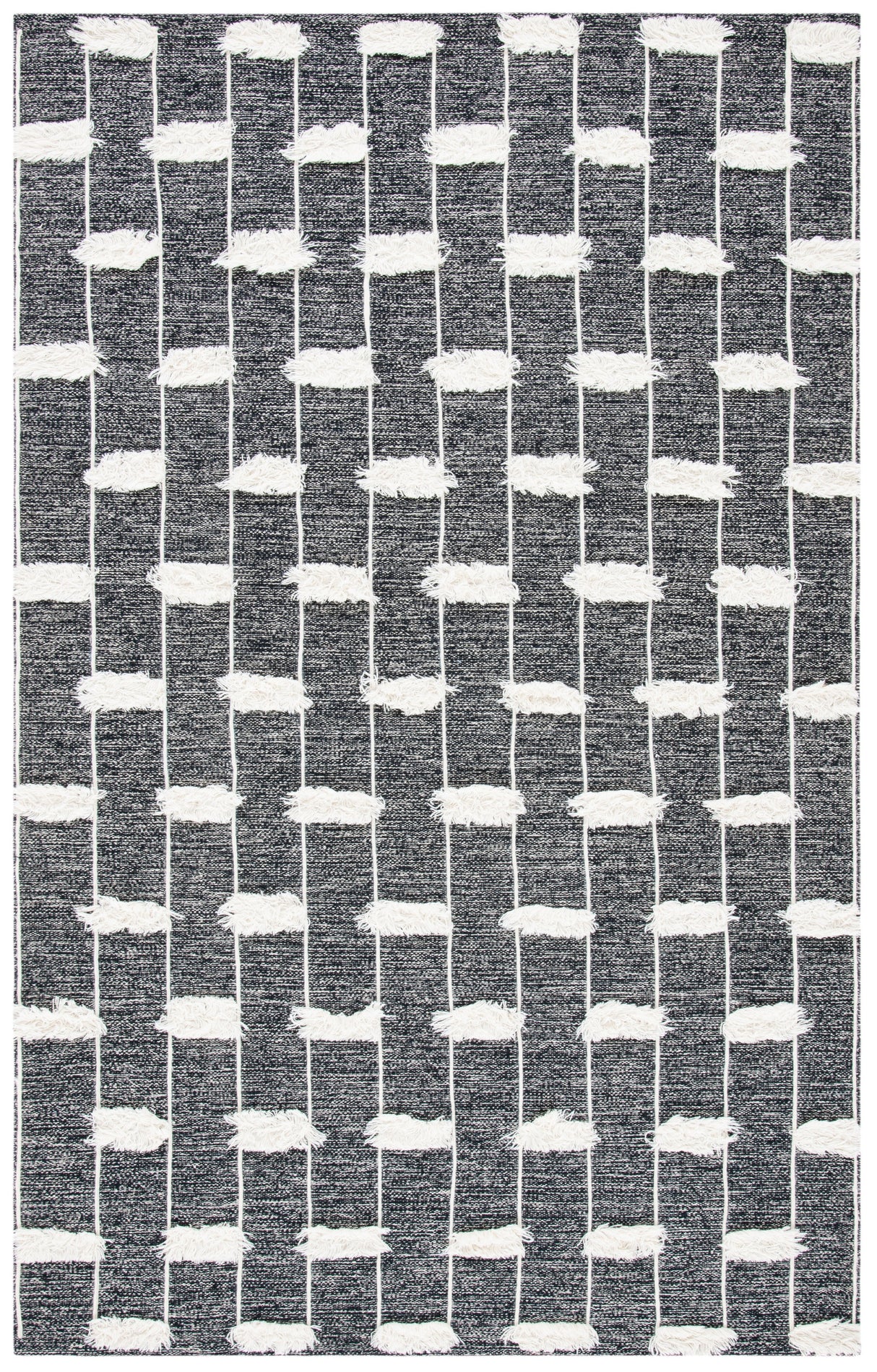 Safavieh Striped Kilim Stk508Z Black/Ivory Rugs.