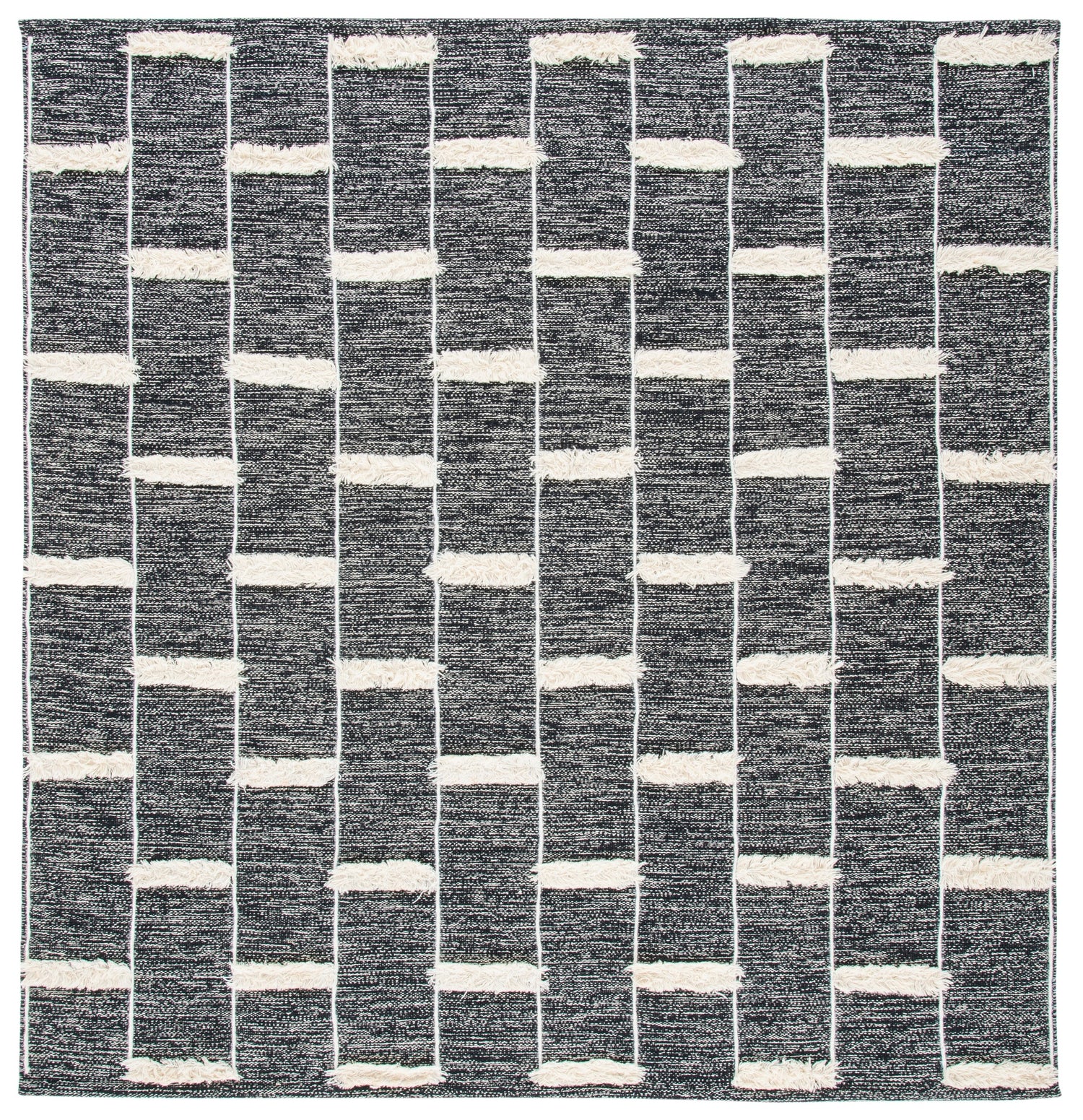 Safavieh Striped Kilim Stk508Z Black/Ivory Rugs.