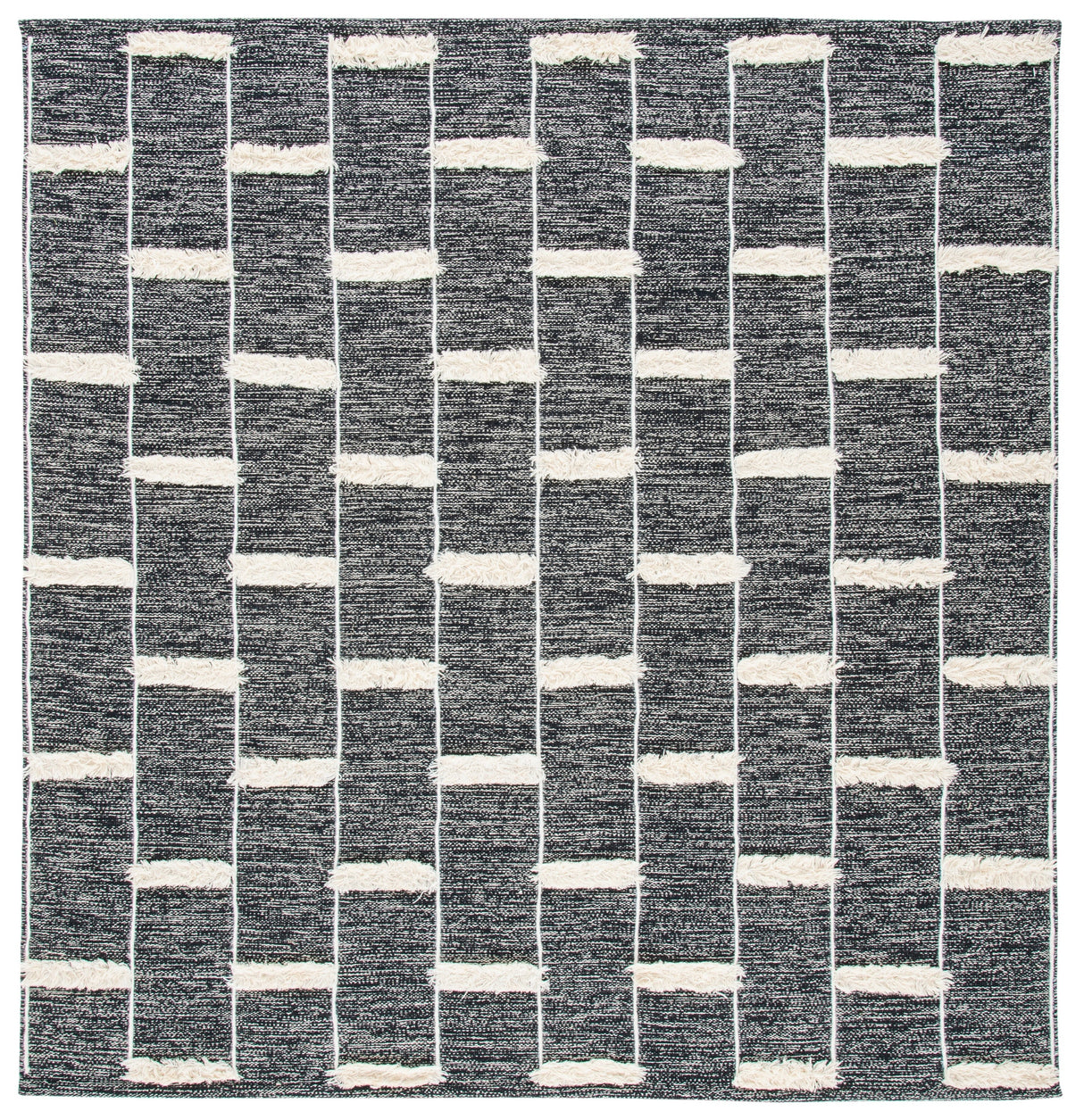 Safavieh Striped Kilim Stk508Z Black/Ivory Rugs.