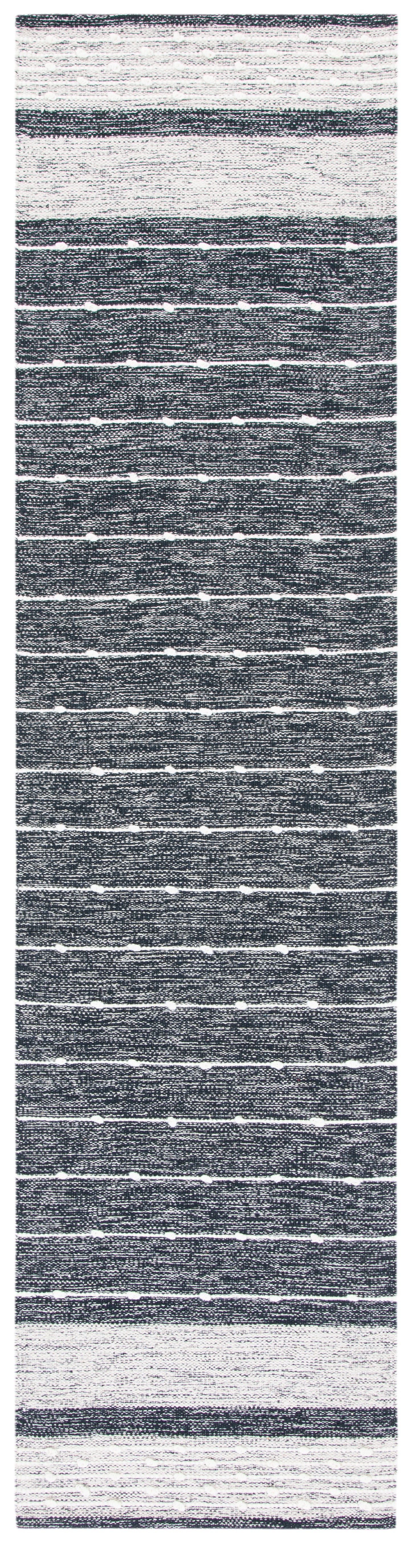 Safavieh Striped Kilim Stk509Z Black/Ivory Rugs.
